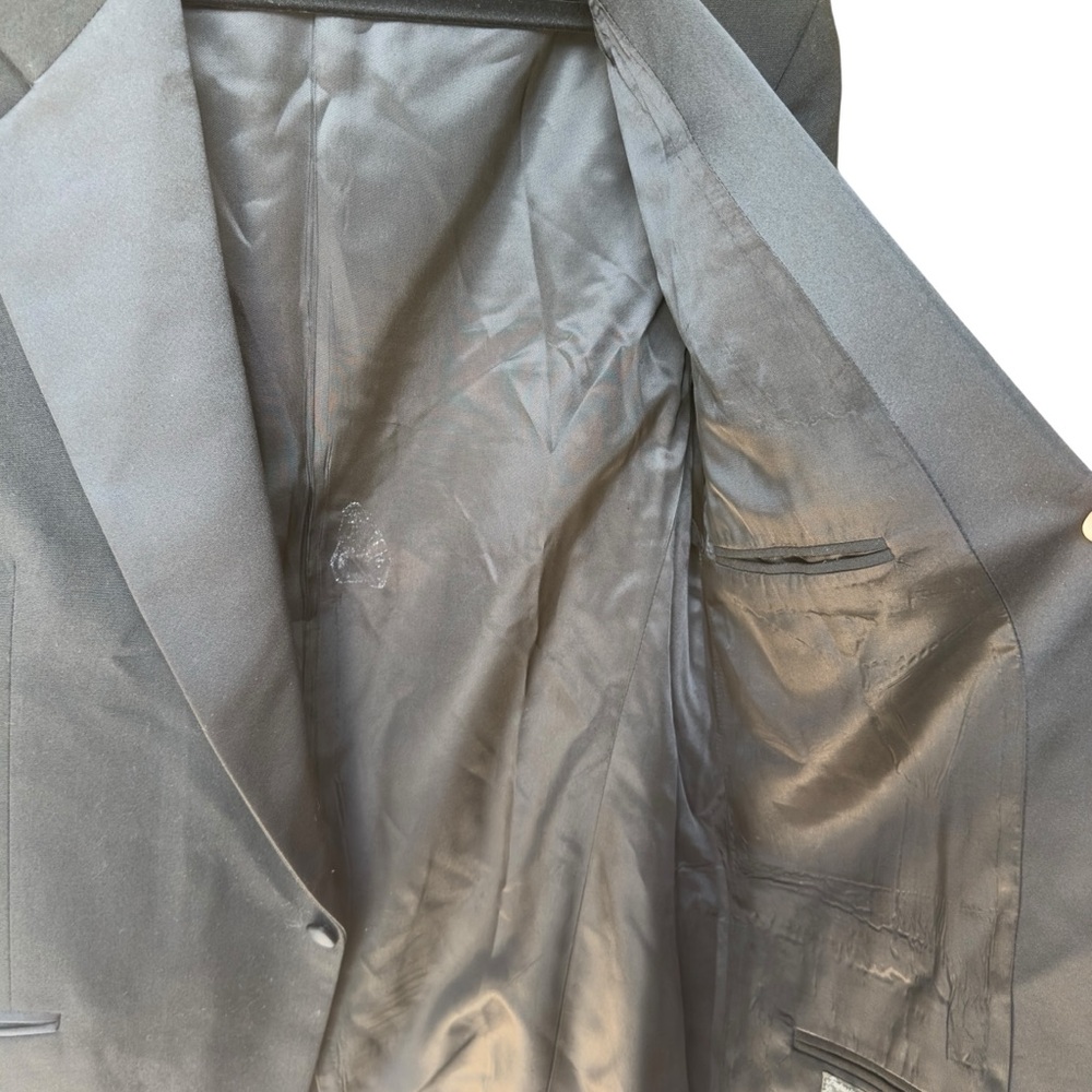 Vintage Christian Dior Monsieur Black Satin Lapel Tuxedo Jacket Blazer 44L‎ - Picture 7 of 12